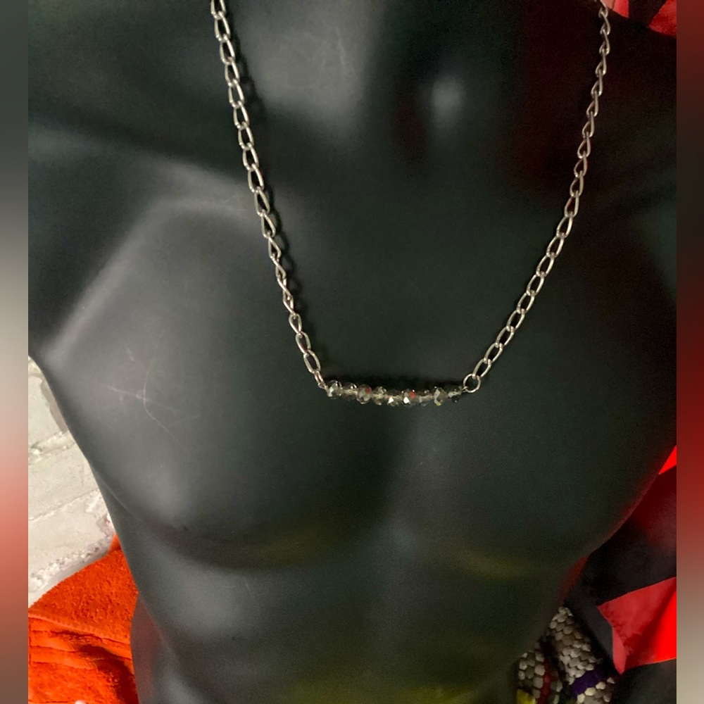 Men's Crystal Bar Chain Necklace..⛓